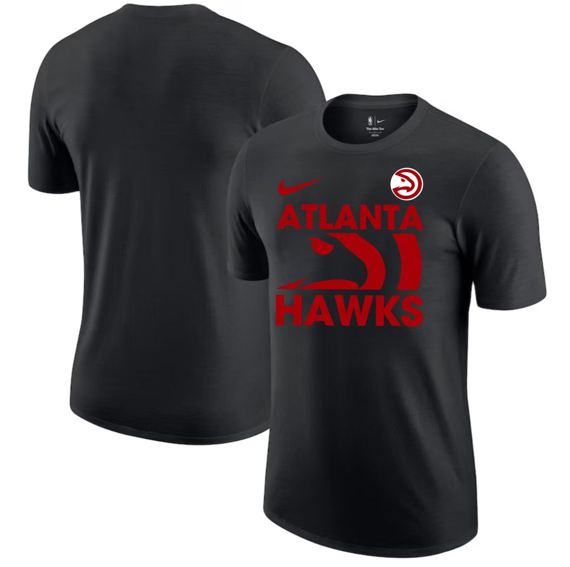 Men 2025 NBA Atlanta Hawks Black Nike T shirts style 1->nba t-shirts->Sports Accessory